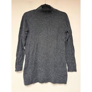 J Jill Womens XS Petite Speckled Mock Neck Long Sleeve Tunic Cotton Silk Blend